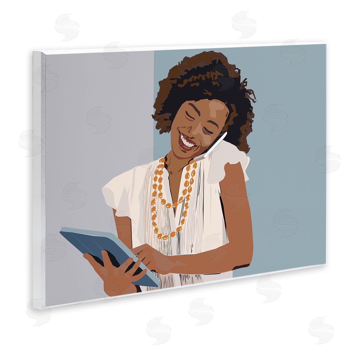 Nancy Ferrara Professional Woman With Tablet Office Portrait Wall Plaque Art