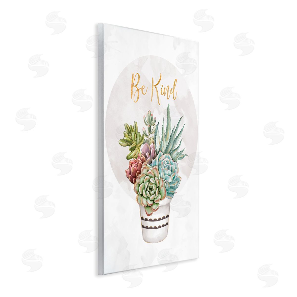 Ziwei Li Be Kind Phrase Soft Potted Succulents Wall Plaque Art