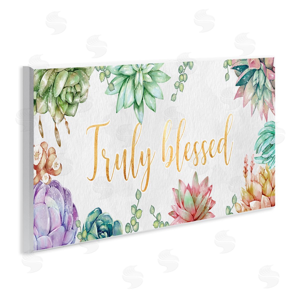Ziwei Li Truly Blessed Sentiments Modern Succulent Greenery Wall Plaque Art