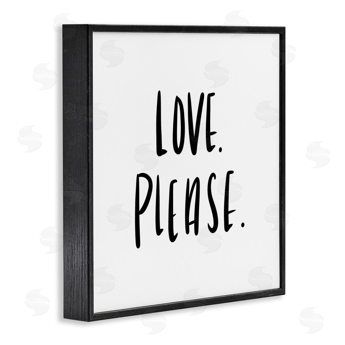 SD Graphics Studio Love Please Sentiments Minimal Black White Typography Black Framed Giclee Wall Art