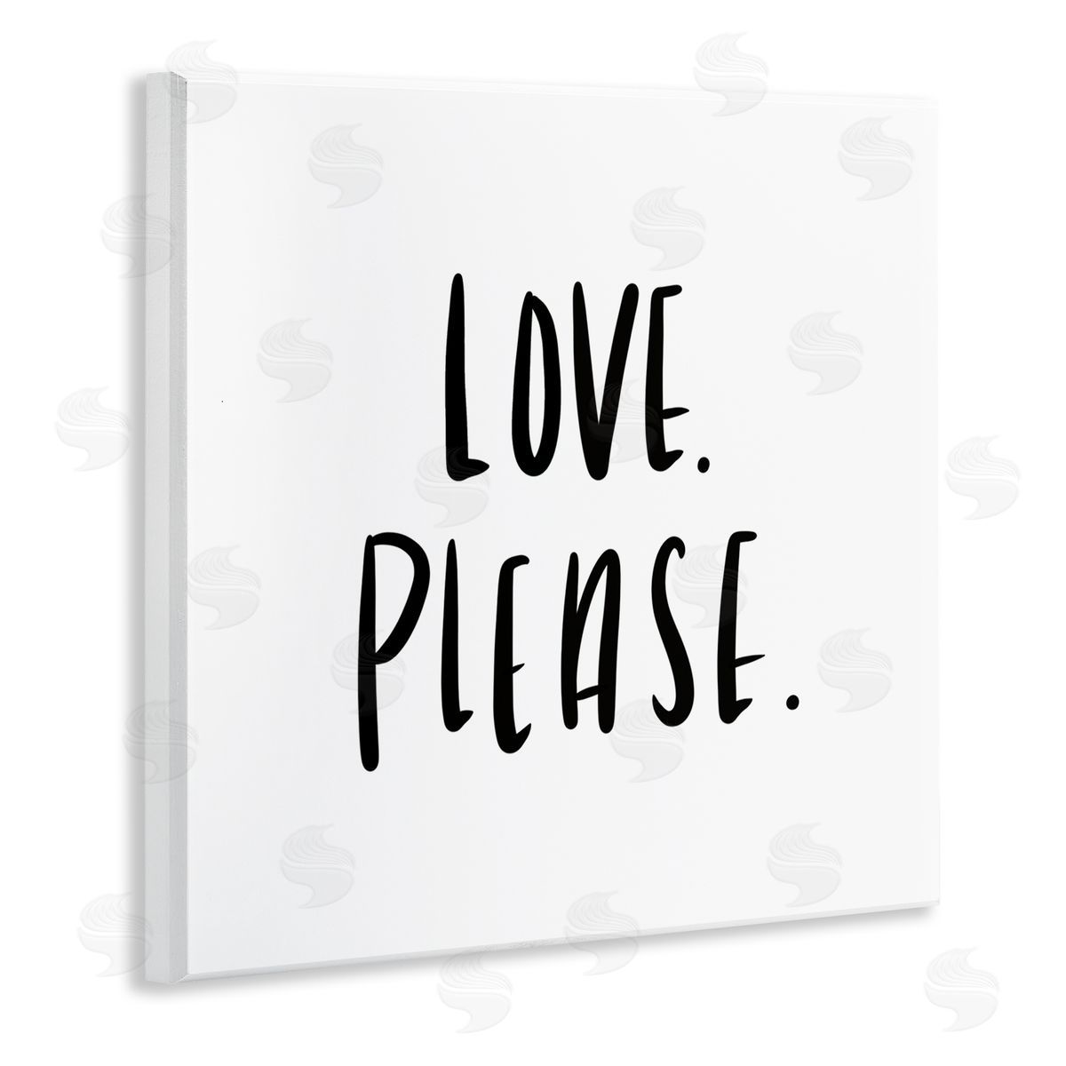 SD Graphics Studio Love Please Sentiments Minimal Black White Typography Wall Plaque Art