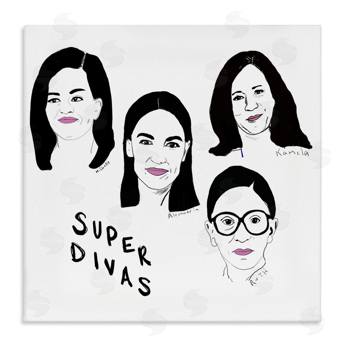 Nancy Ferrara Super Divas Phrase Prominent Female Political Figures Canvas Wall Art
