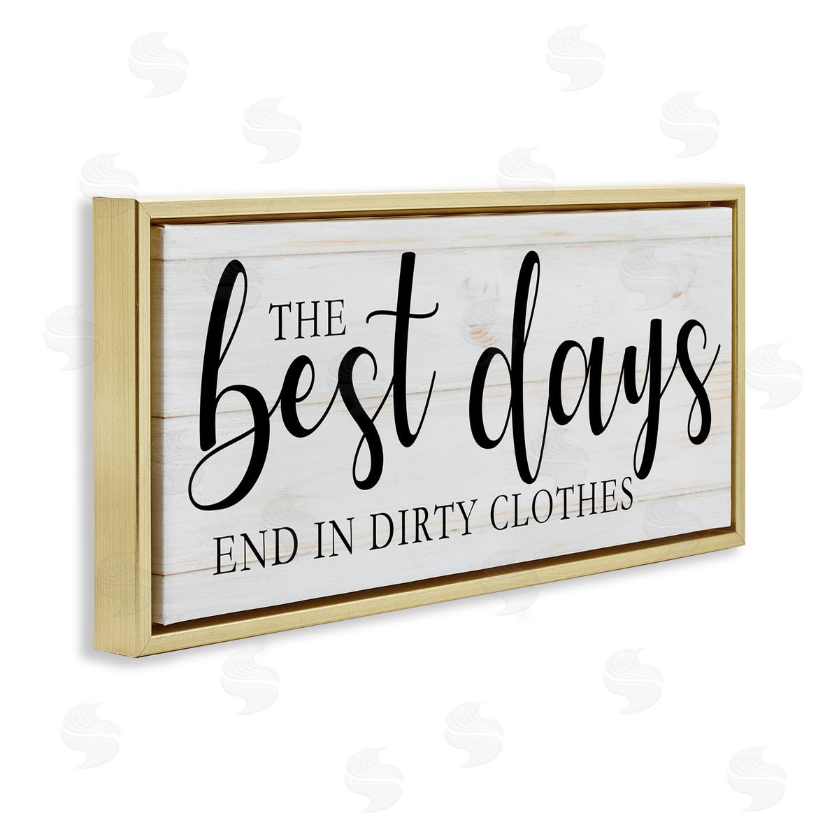 Victoria Brown Best Days end in Dirtiest Clothes Laundry Sign Gold Floater Frame Canvas Art