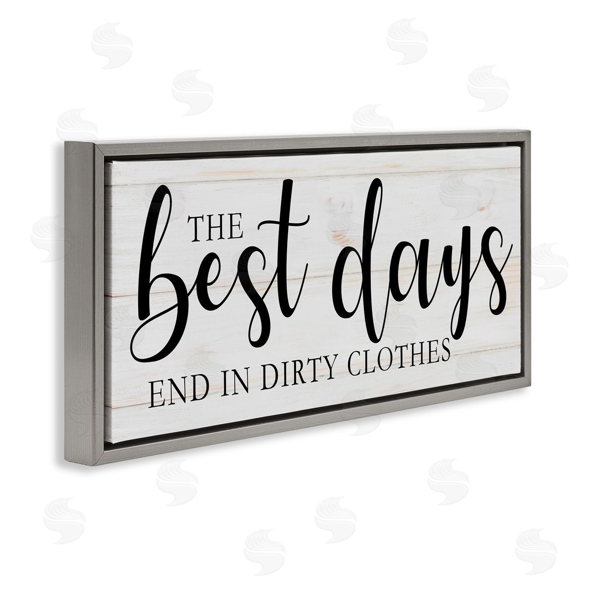 Victoria Brown Best Days end in Dirtiest Clothes Laundry Sign Gray Floater Frame Canvas Art