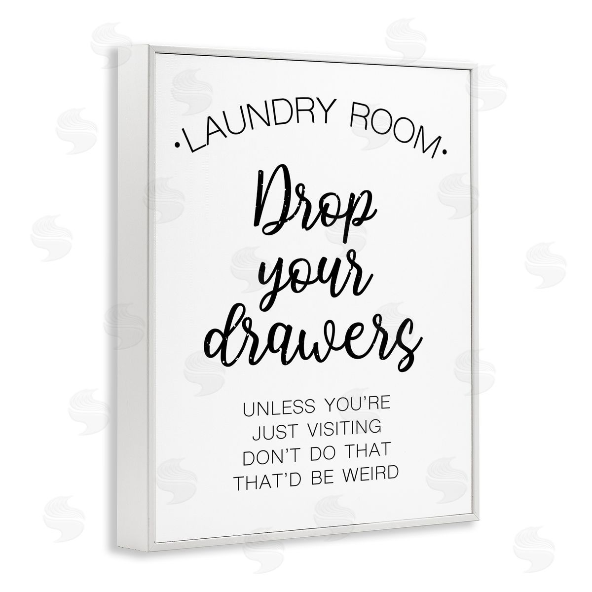 Victoria Brown Drop Your Drawers Phrase Funny Laundry Sentiment White Framed Giclee Wall Art