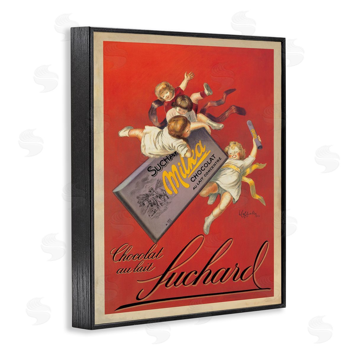 Leonetto Cappiello Chocolat au Lait Vintage European Advertisement Black Framed Giclee Wall Art