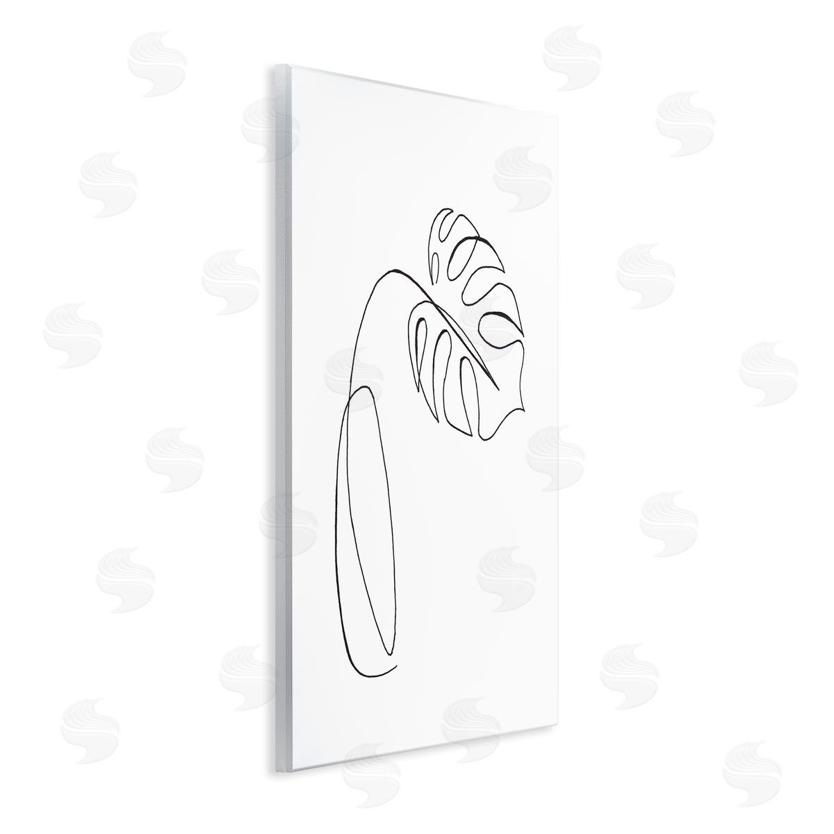 Patricia Pinto Minimal Monstera Plant Single Line Drawing Wall Plaque Art