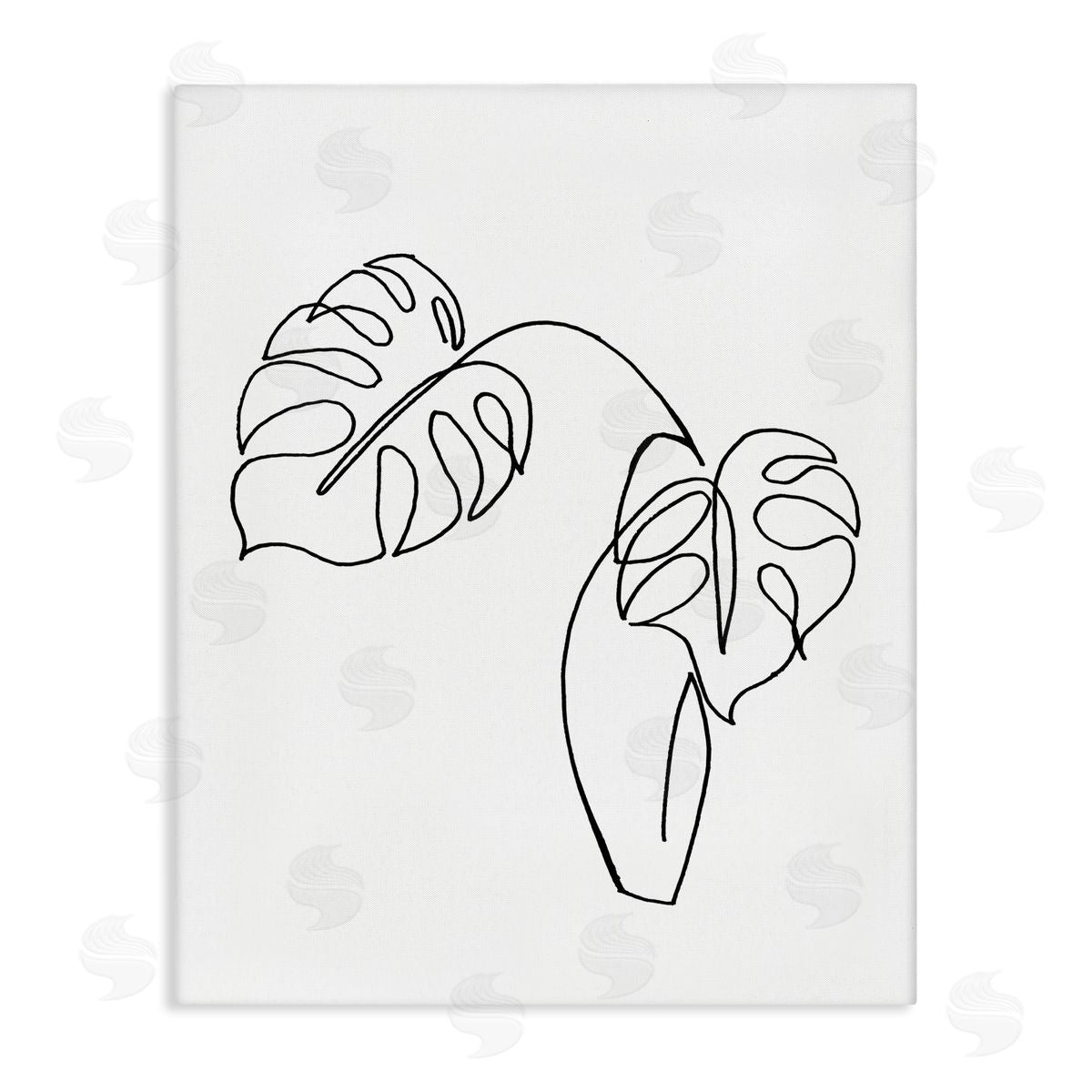 Patricia Pinto Monstera Plants in Vase Single Line Drawing Canvas Wall Art