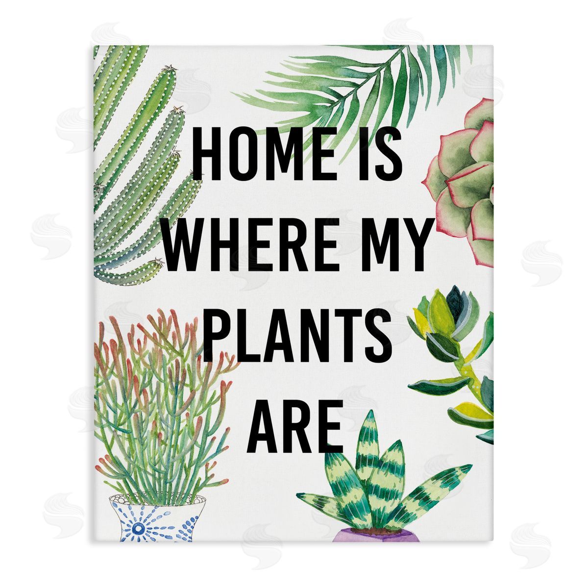Studio W Home Is Where Plants Are Phrase Potted Foliage Canvas Wall Art