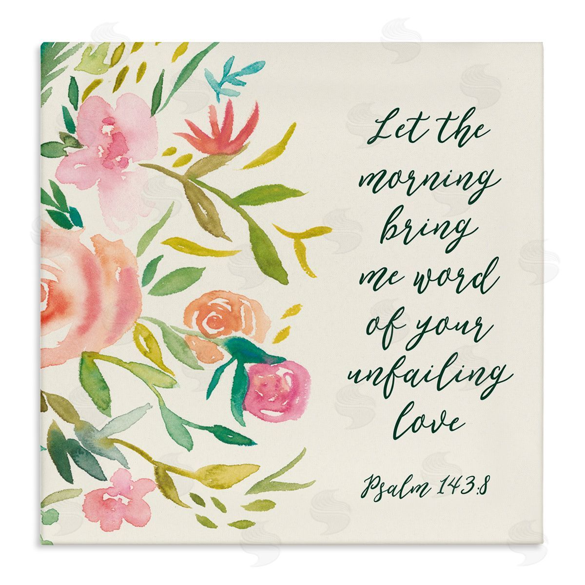 Studio W Psalm 143:8 Proverbs Charming Pink Florals Canvas Wall Art