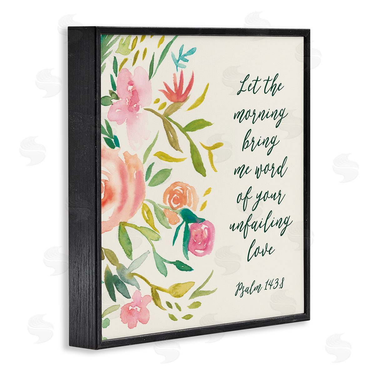 Studio W Psalm 143:8 Proverbs Charming Pink Florals Black Framed Giclee Wall Art