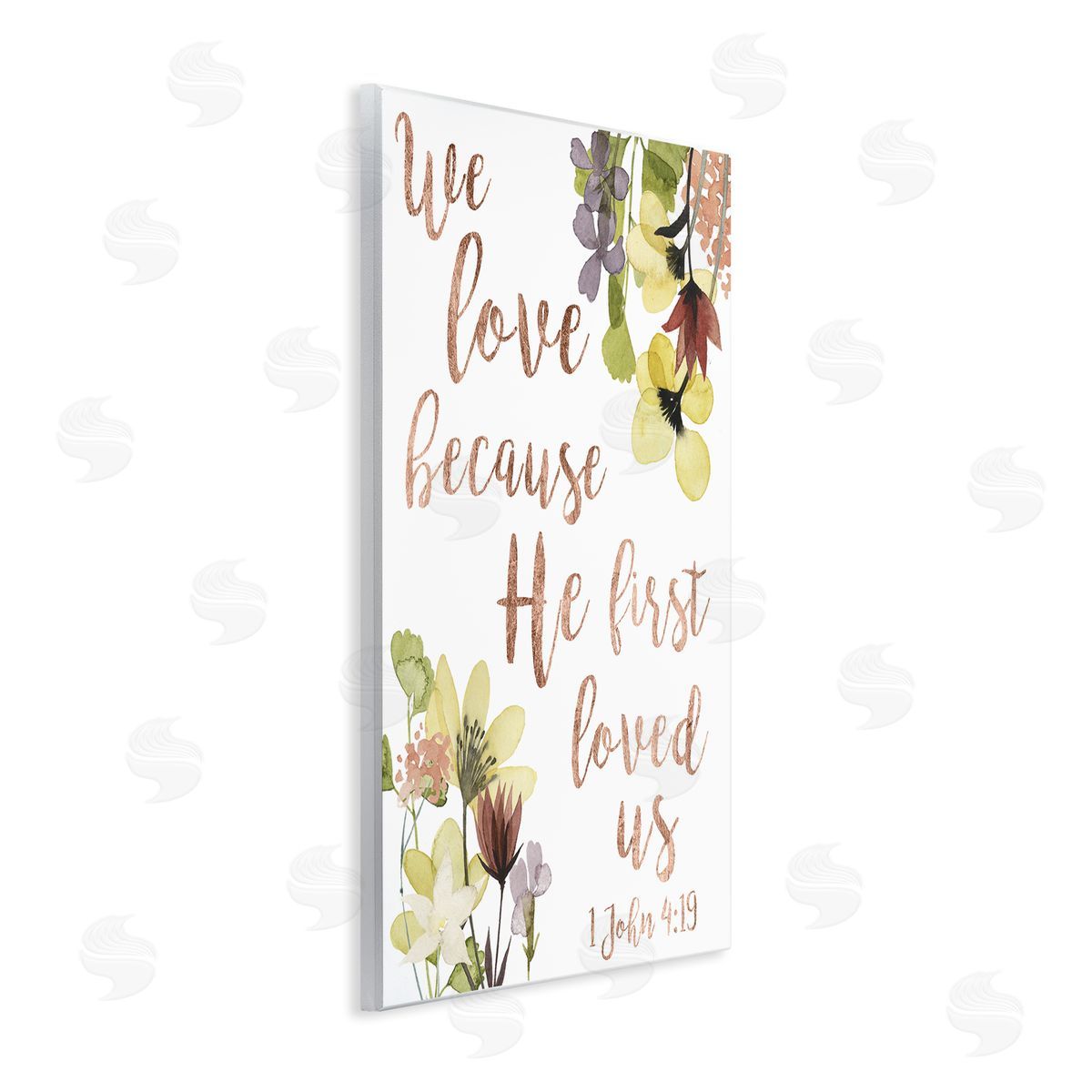 Studio W We Love Because Proverbs John 4:19 Florals Wall Plaque Art