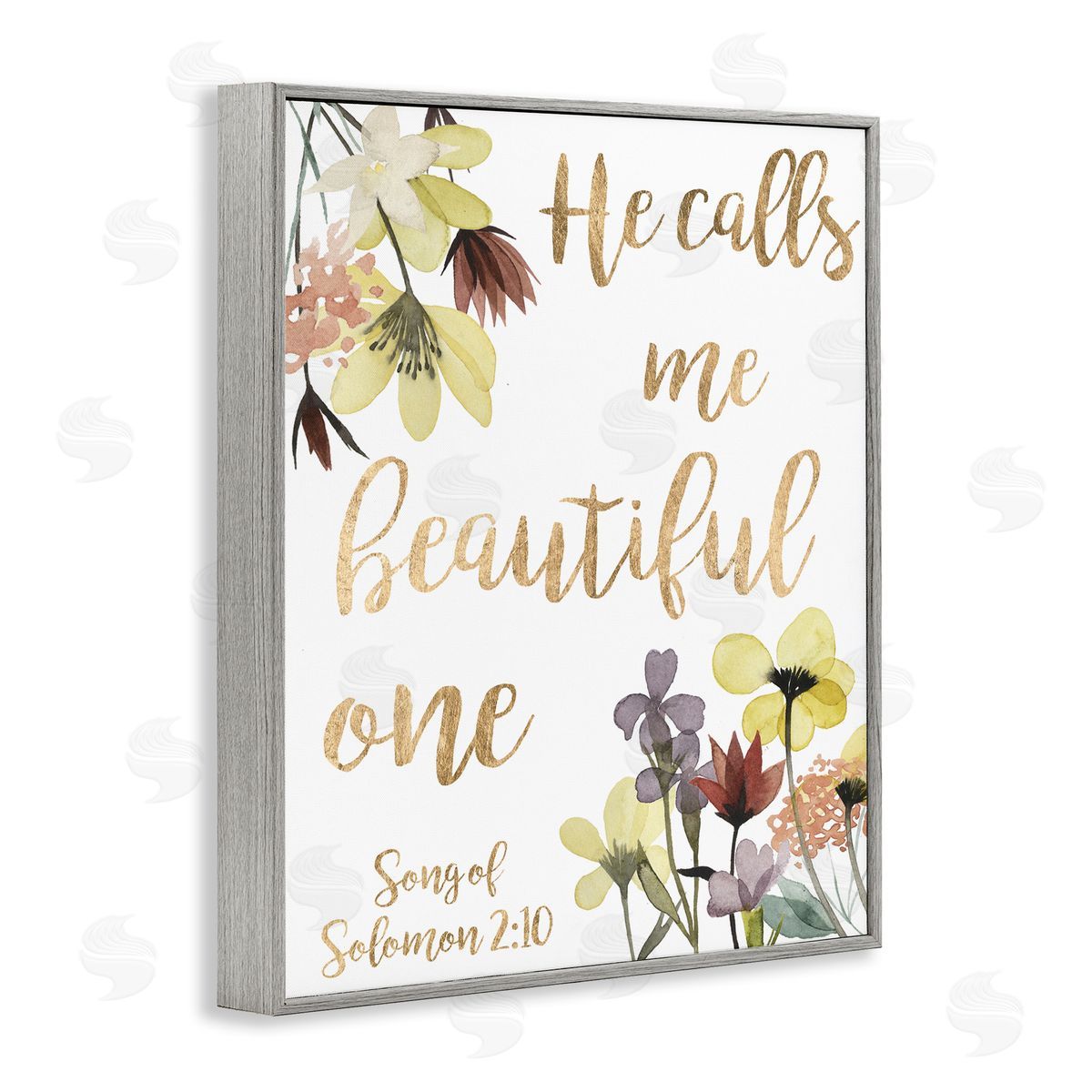 Studio W Beautiful One Proverbs Song of Solomon 2:10 Gray Framed Giclee Wall Art