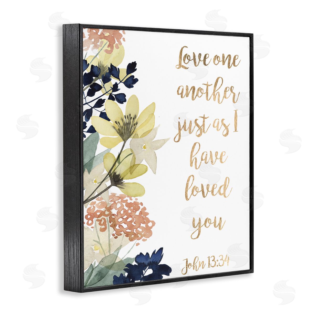 Studio W Love One Another Proverbs John 13:34 Wildflowers Black Framed Giclee Wall Art