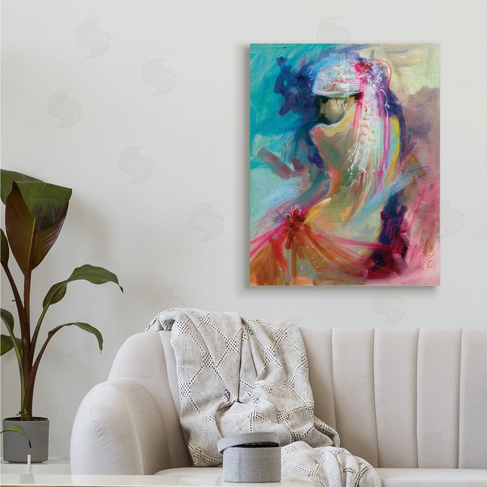 Anne Farrall Doyle Colorful Abstract Nude Female Portrait Back