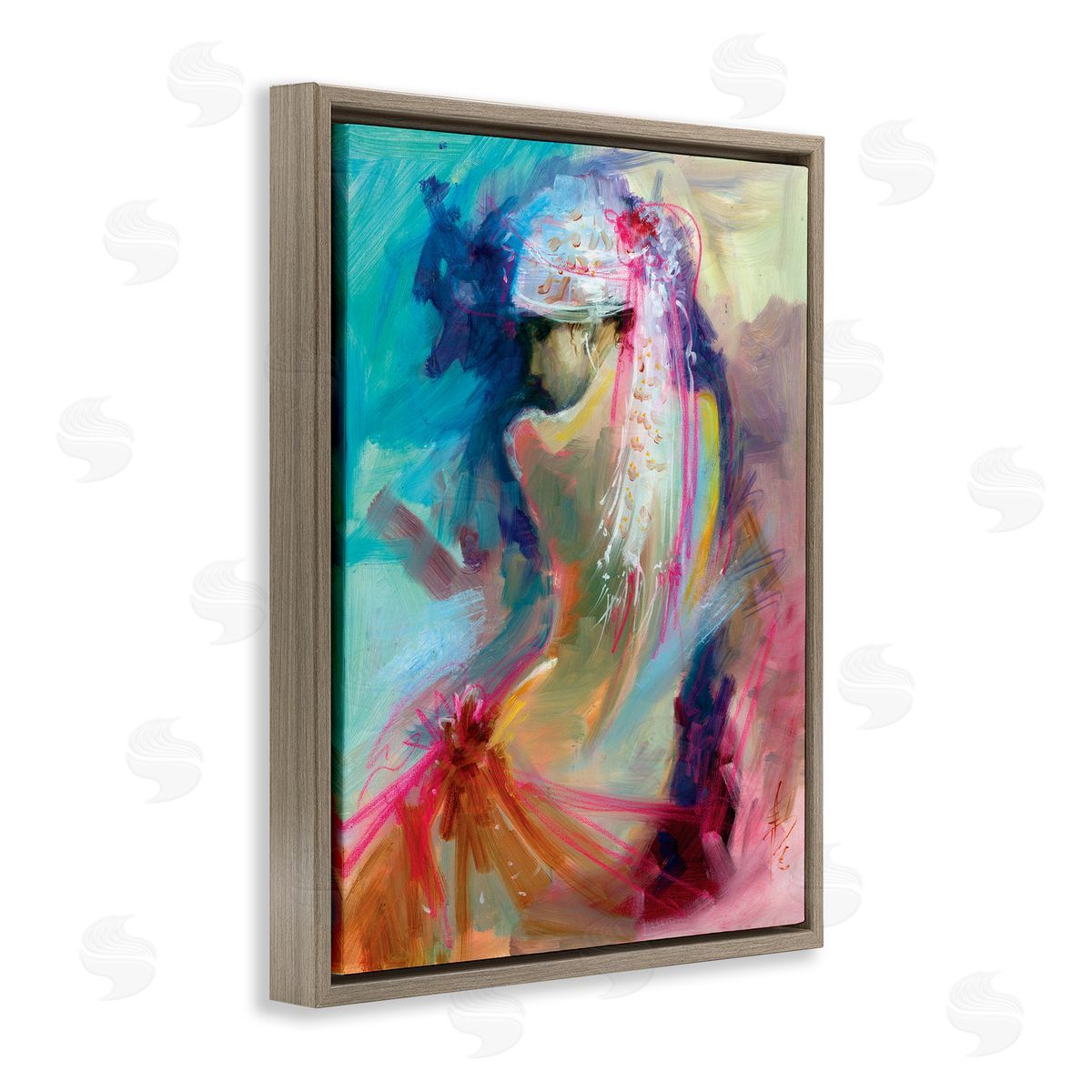 Anne Farrall Doyle Colorful Abstract Nude Female Portrait Back