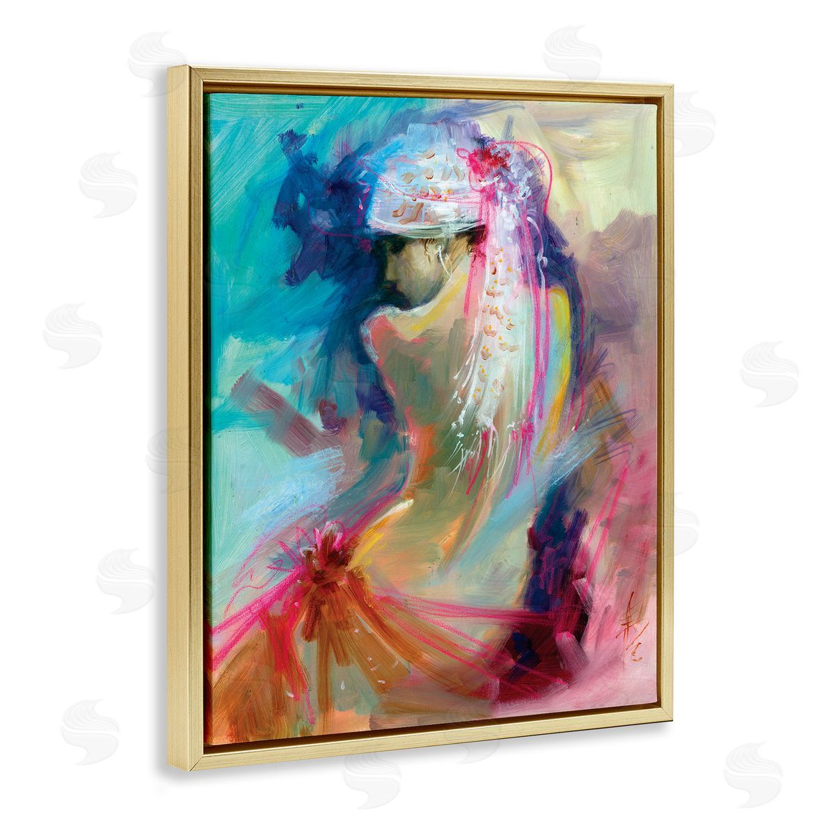 Anne Farrall Doyle Colorful Abstract Nude Female Portrait Back