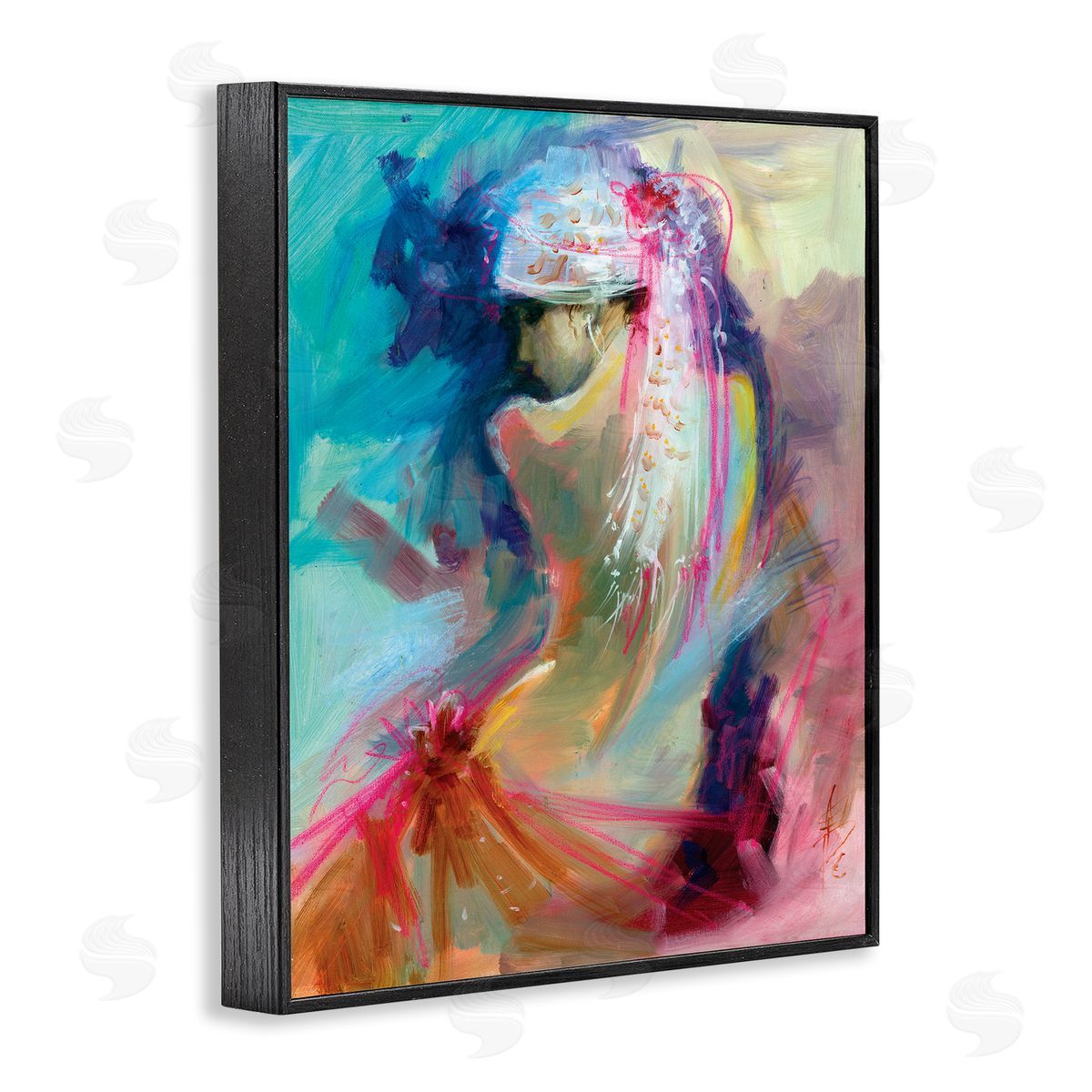 Anne Farrall Doyle Colorful Abstract Nude Female Portrait Back