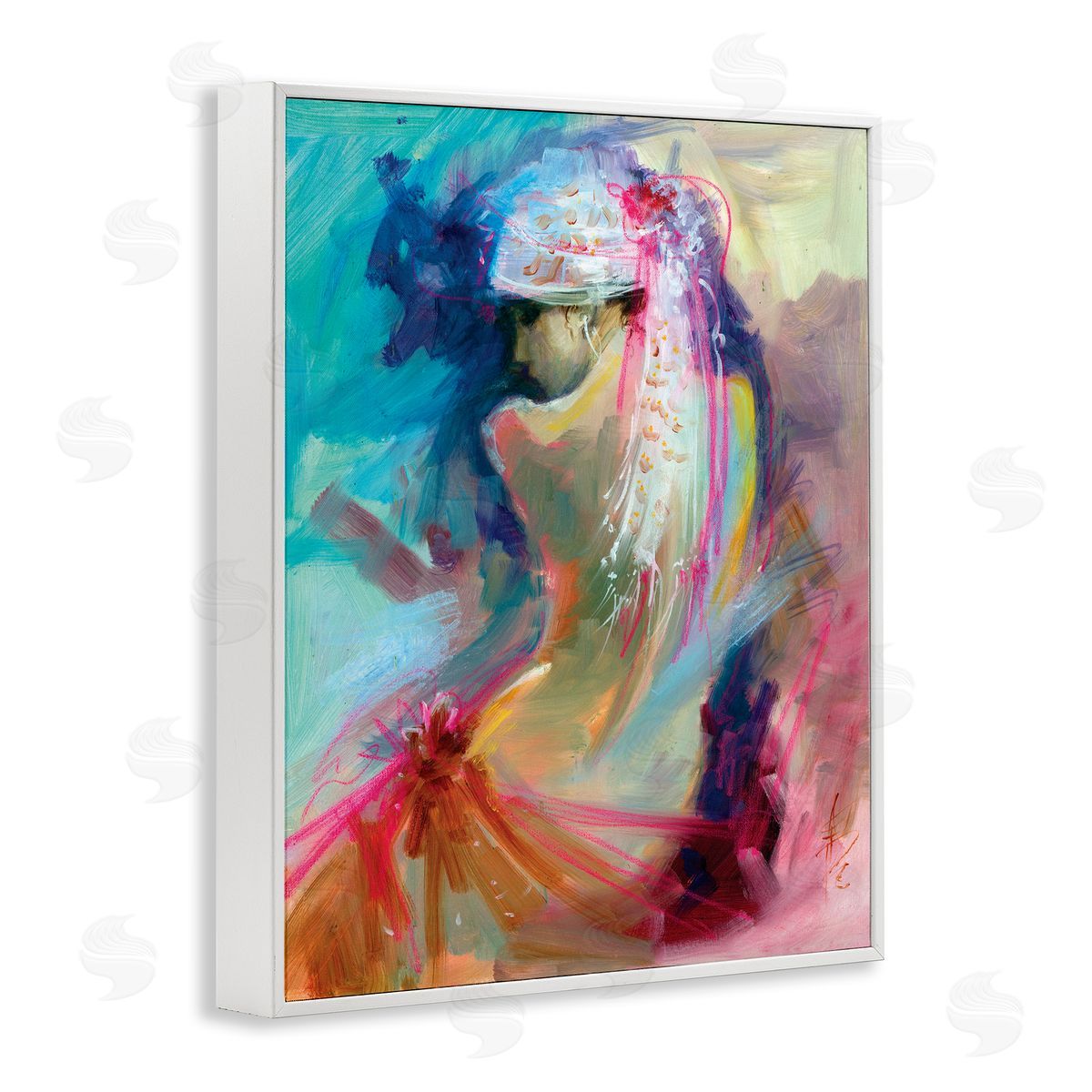 Anne Farrall Doyle Colorful Abstract Nude Female Portrait Back
