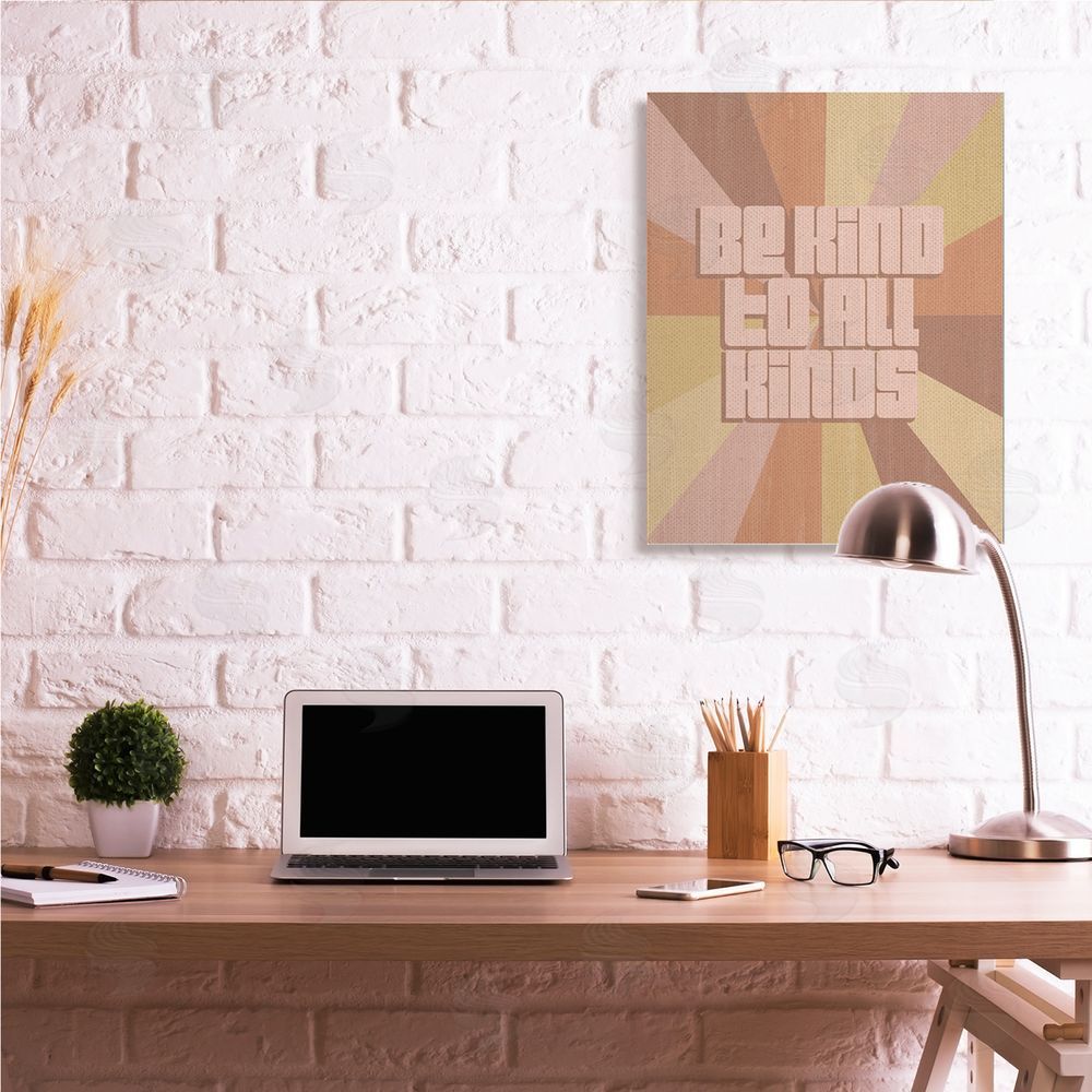 Grace Popp Be Kind to All Phrase Neutral Tone Rainbow Stripes