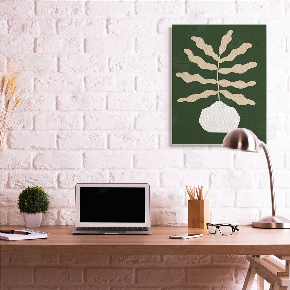 Victoria Barnes Minimal Potted Plant Yellow Foliage over Green