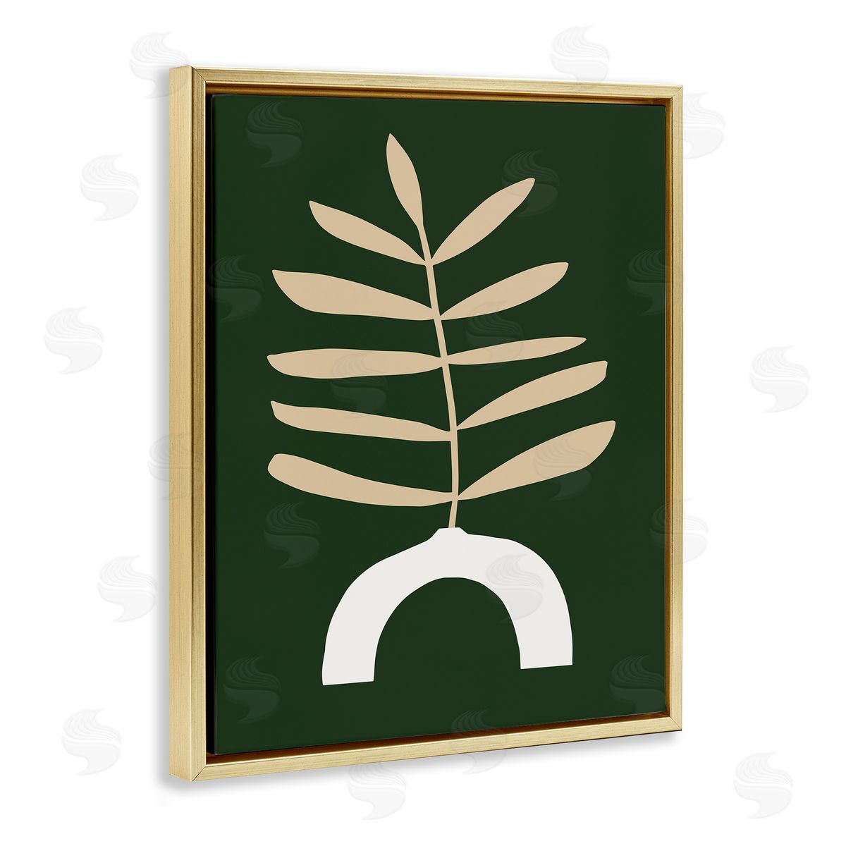 Victoria Barnes Yellow Plant in Unique Vase over Green