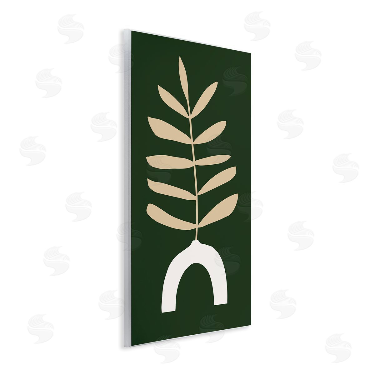 Victoria Barnes Yellow Plant in Unique Vase over Green