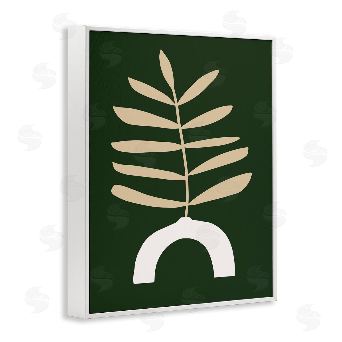 Victoria Barnes Yellow Plant in Unique Vase over Green