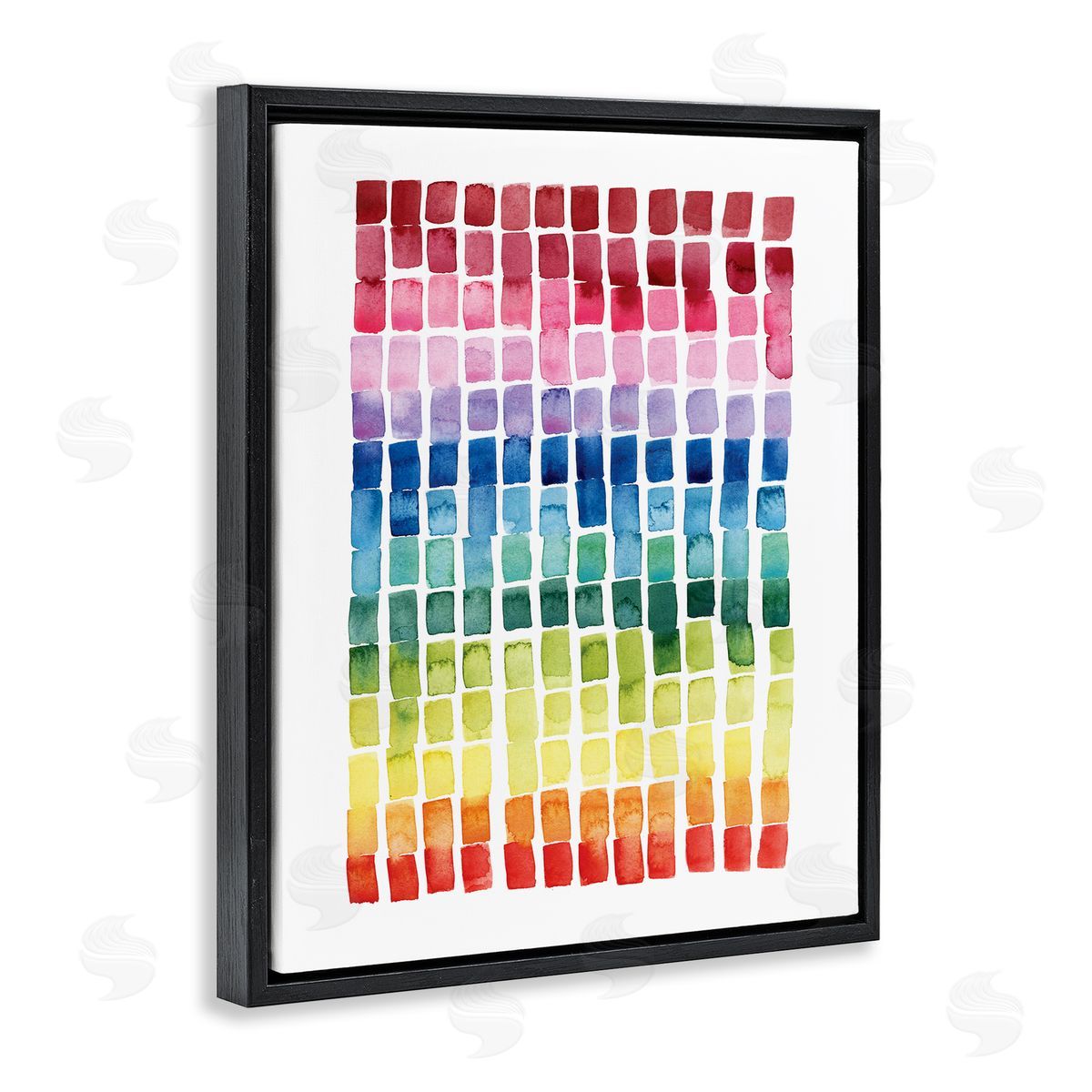 Grace Popp Geometric Watercolor Rainbow Tiles over White