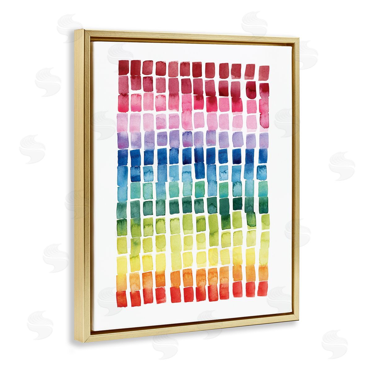 Grace Popp Geometric Watercolor Rainbow Tiles over White