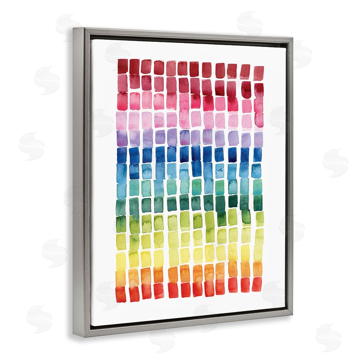 Grace Popp Geometric Watercolor Rainbow Tiles over White