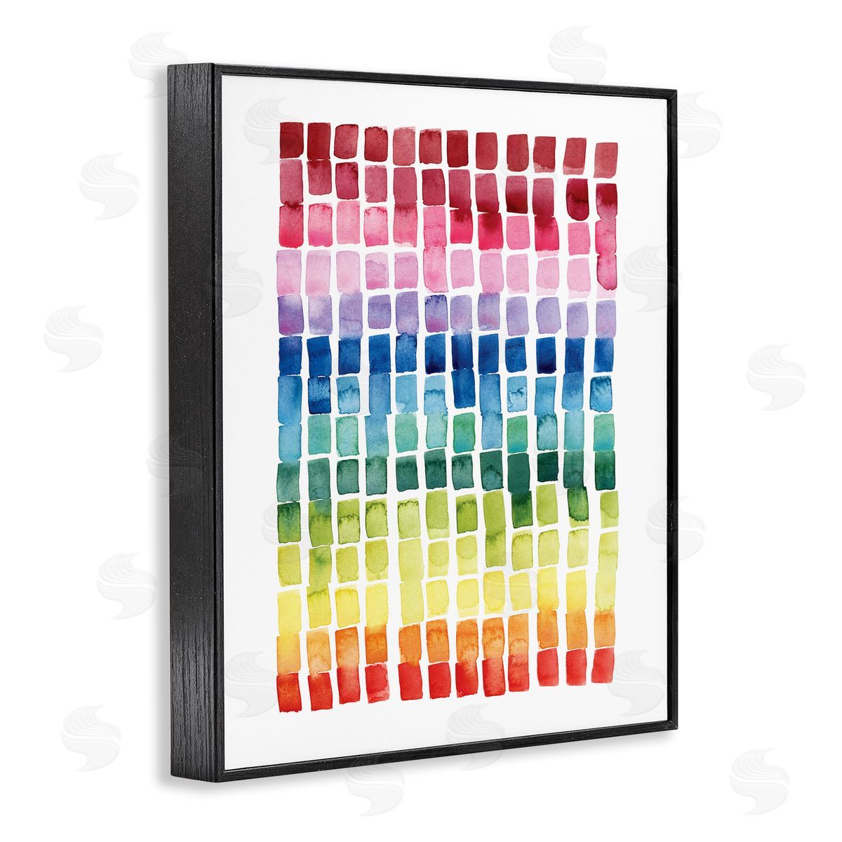 Grace Popp Geometric Watercolor Rainbow Tiles over White