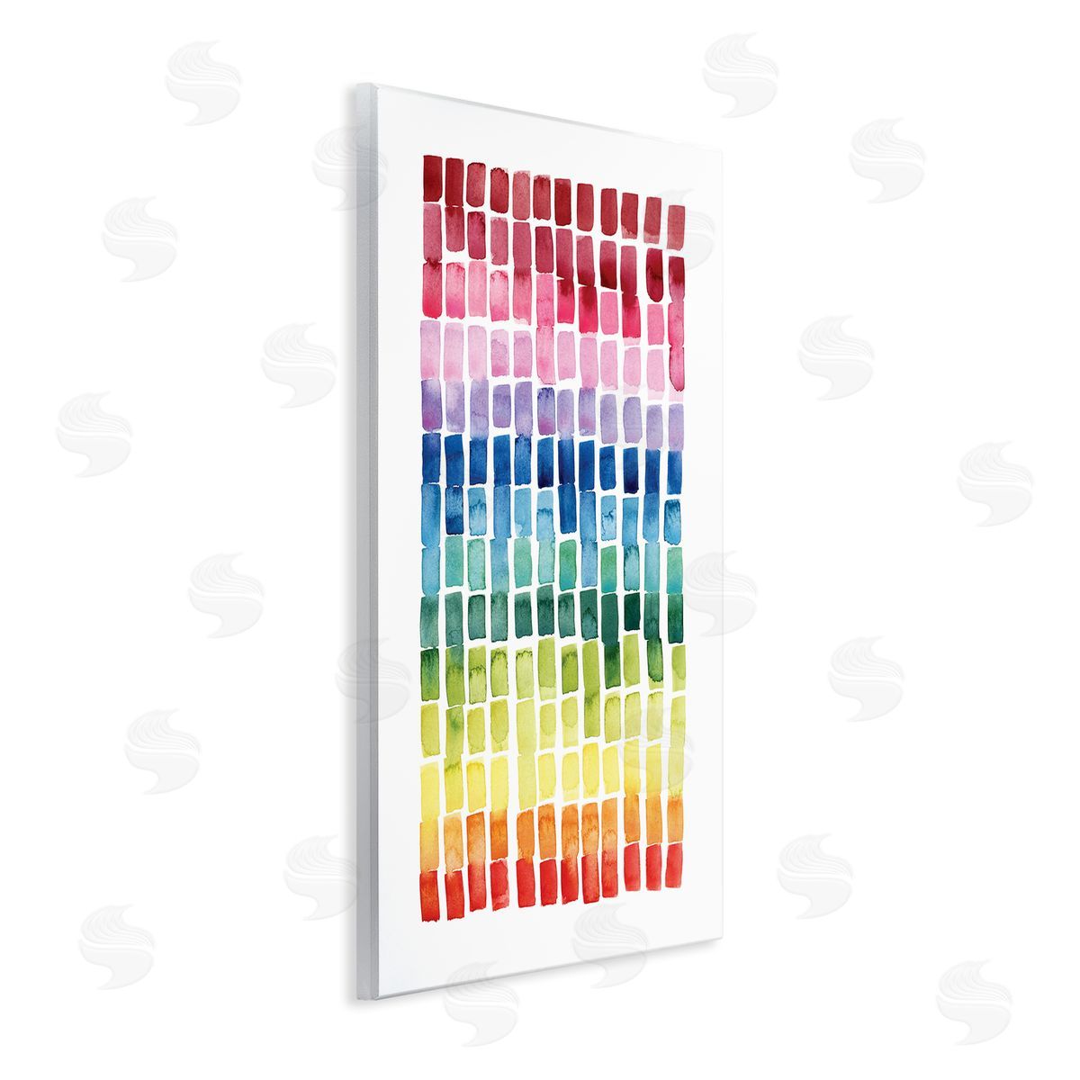 Grace Popp Geometric Watercolor Rainbow Tiles over White