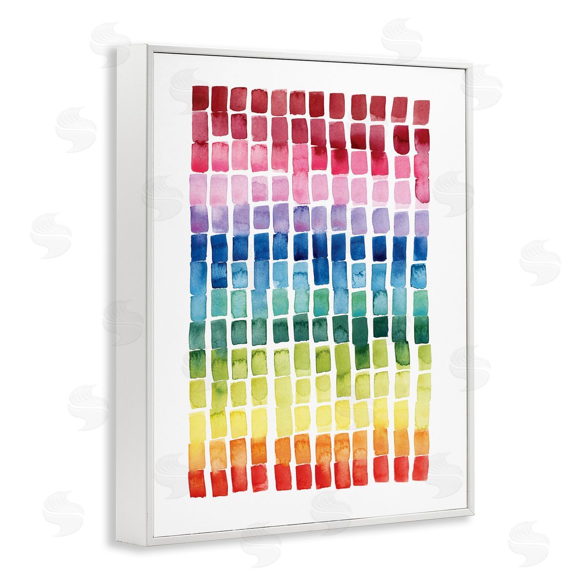 Grace Popp Geometric Watercolor Rainbow Tiles over White