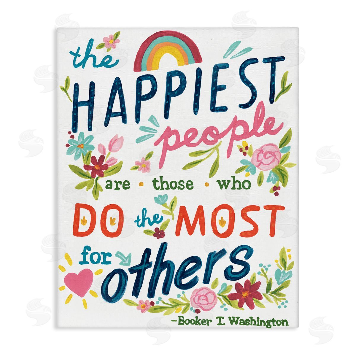 June Erica Vess Happy People Do Most for Others Phrase Whimsical Florals