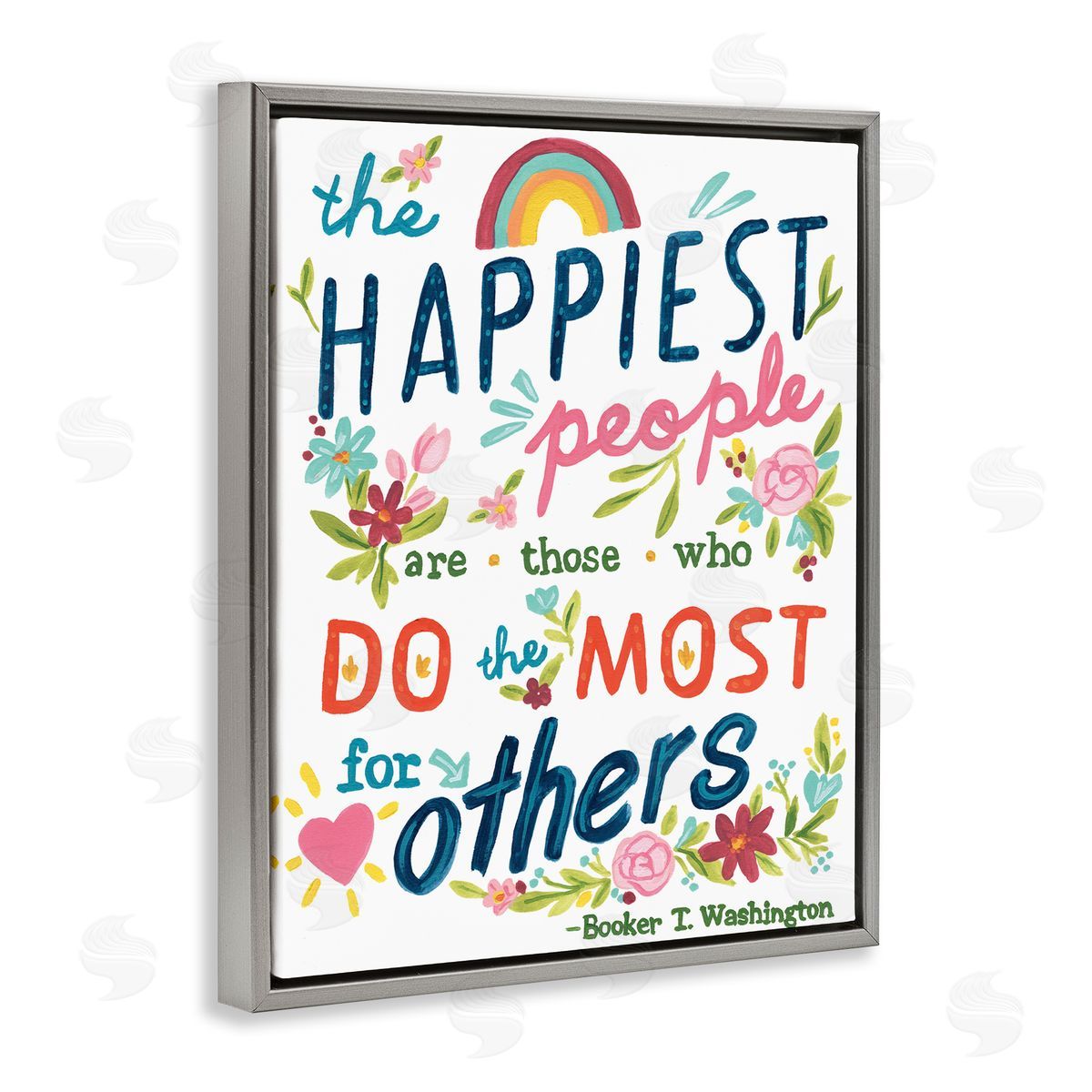 June Erica Vess Happy People Do Most for Others Phrase Whimsical Florals
