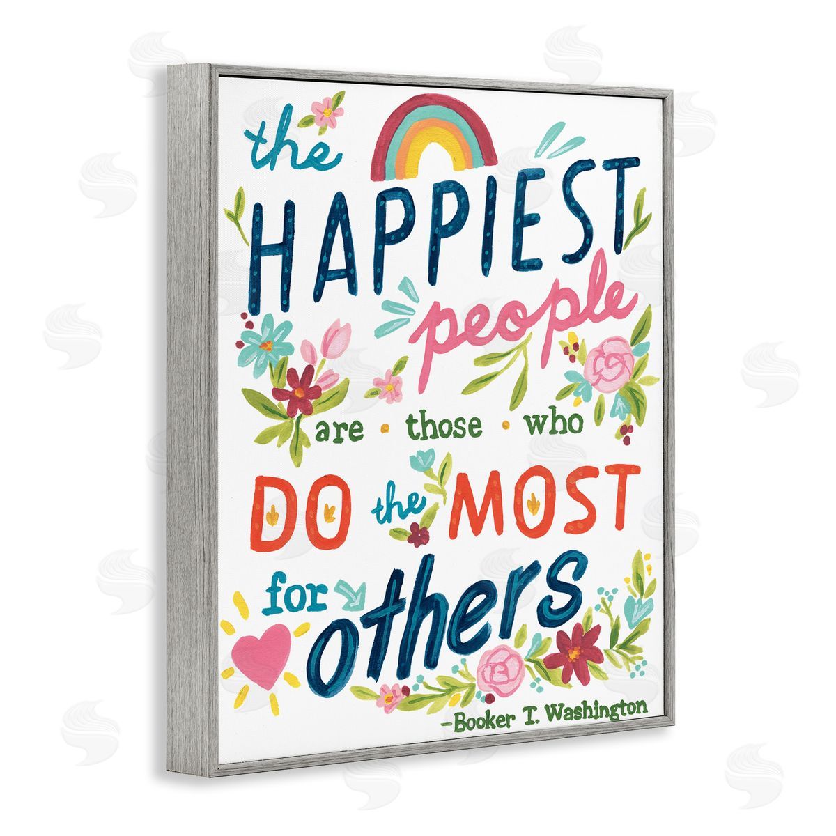 June Erica Vess Happy People Do Most for Others Phrase Whimsical Florals
