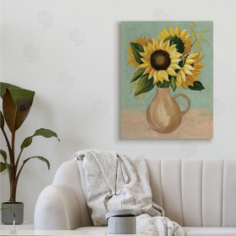 Grace Popp Summer Sunflower Bouquet in Brown Country Pitcher