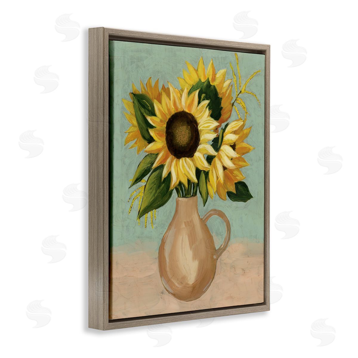 Grace Popp Summer Sunflower Bouquet in Brown Country Pitcher