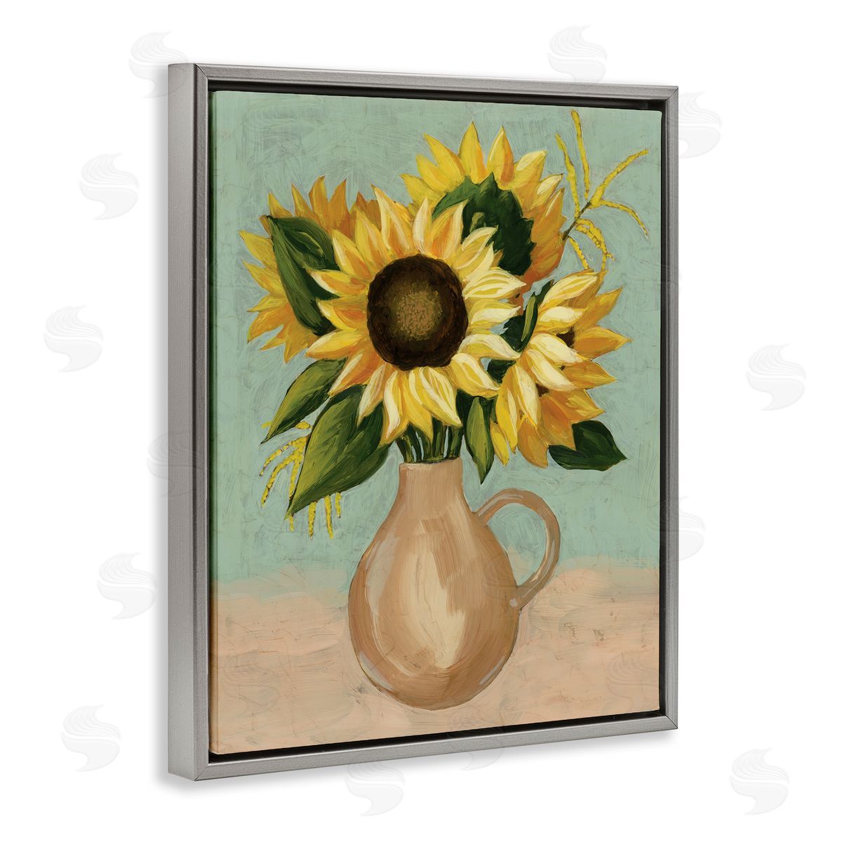 Grace Popp Summer Sunflower Bouquet in Brown Country Pitcher