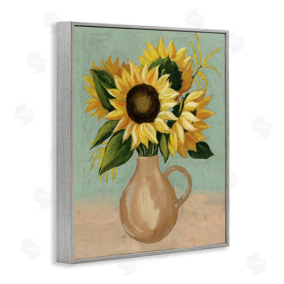 Grace Popp Summer Sunflower Bouquet in Brown Country Pitcher