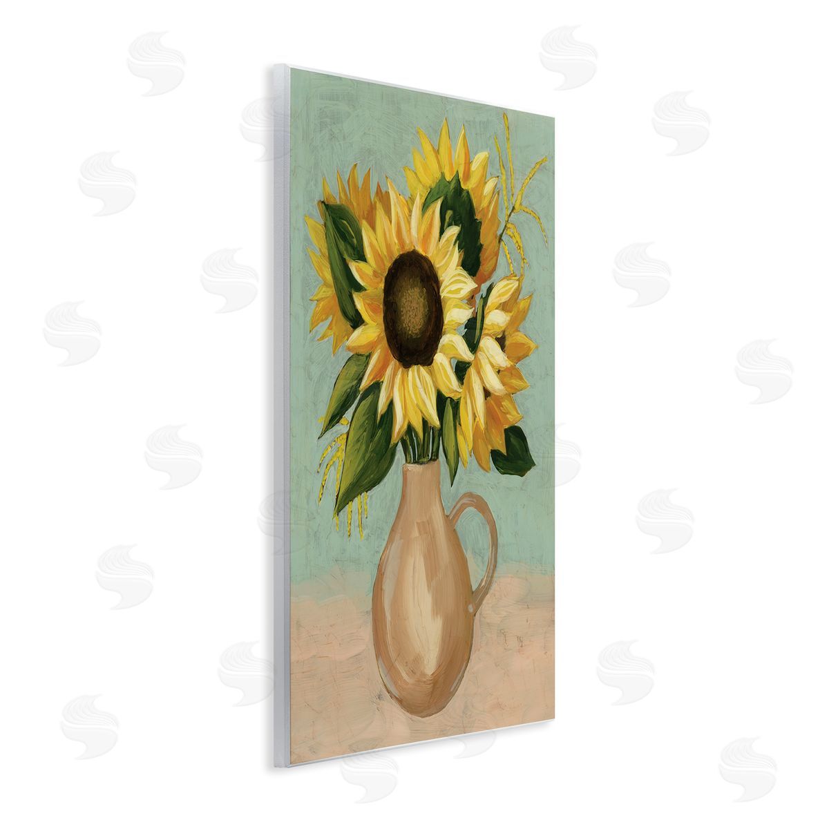 Grace Popp Summer Sunflower Bouquet in Brown Country Pitcher