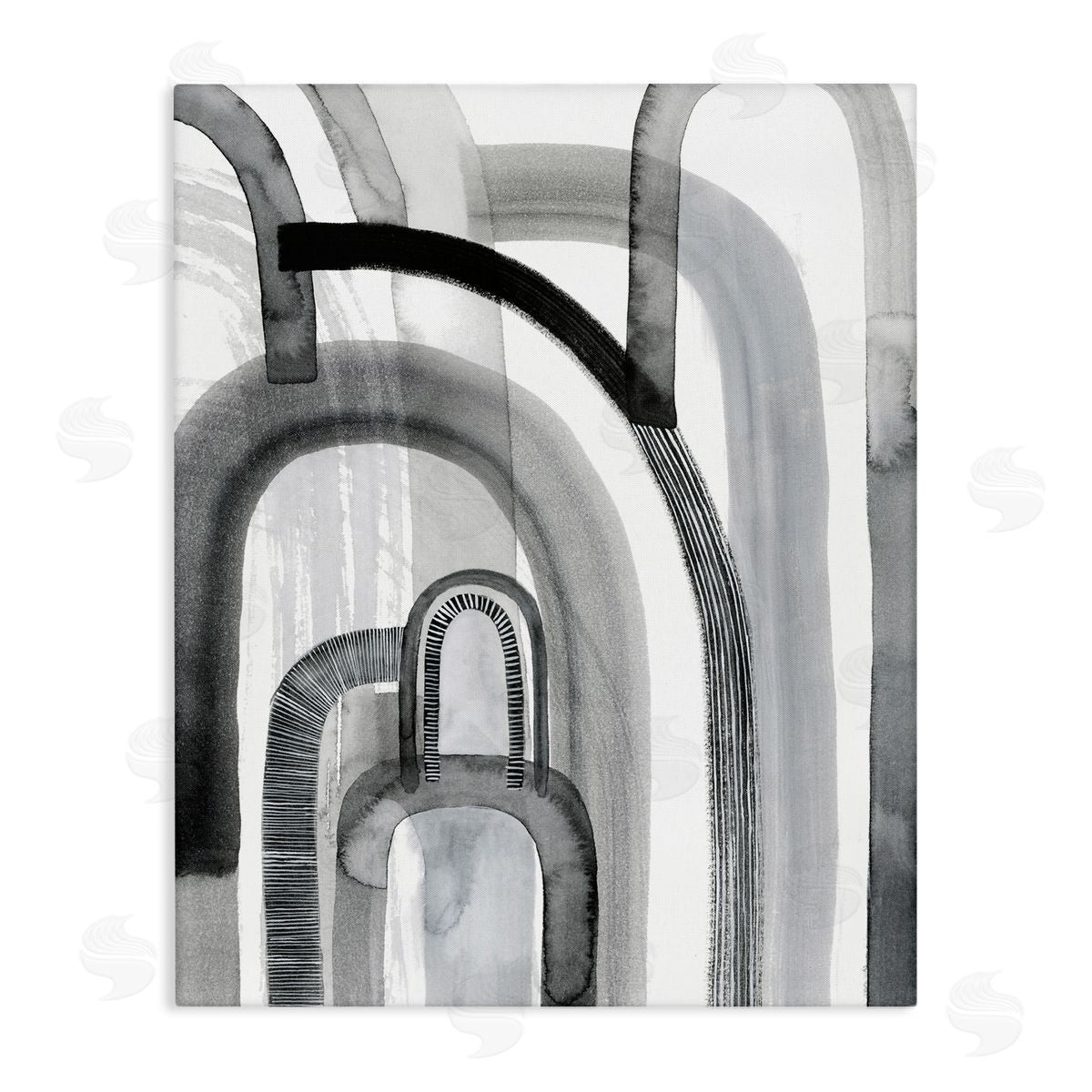 Grace Popp Abstract Opaque Arches Black Grey White