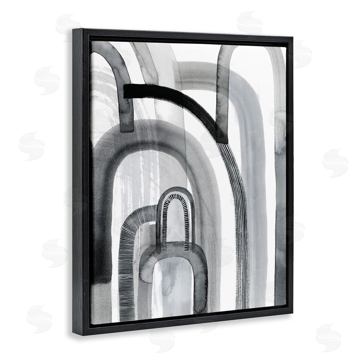 Grace Popp Abstract Opaque Arches Black Grey White