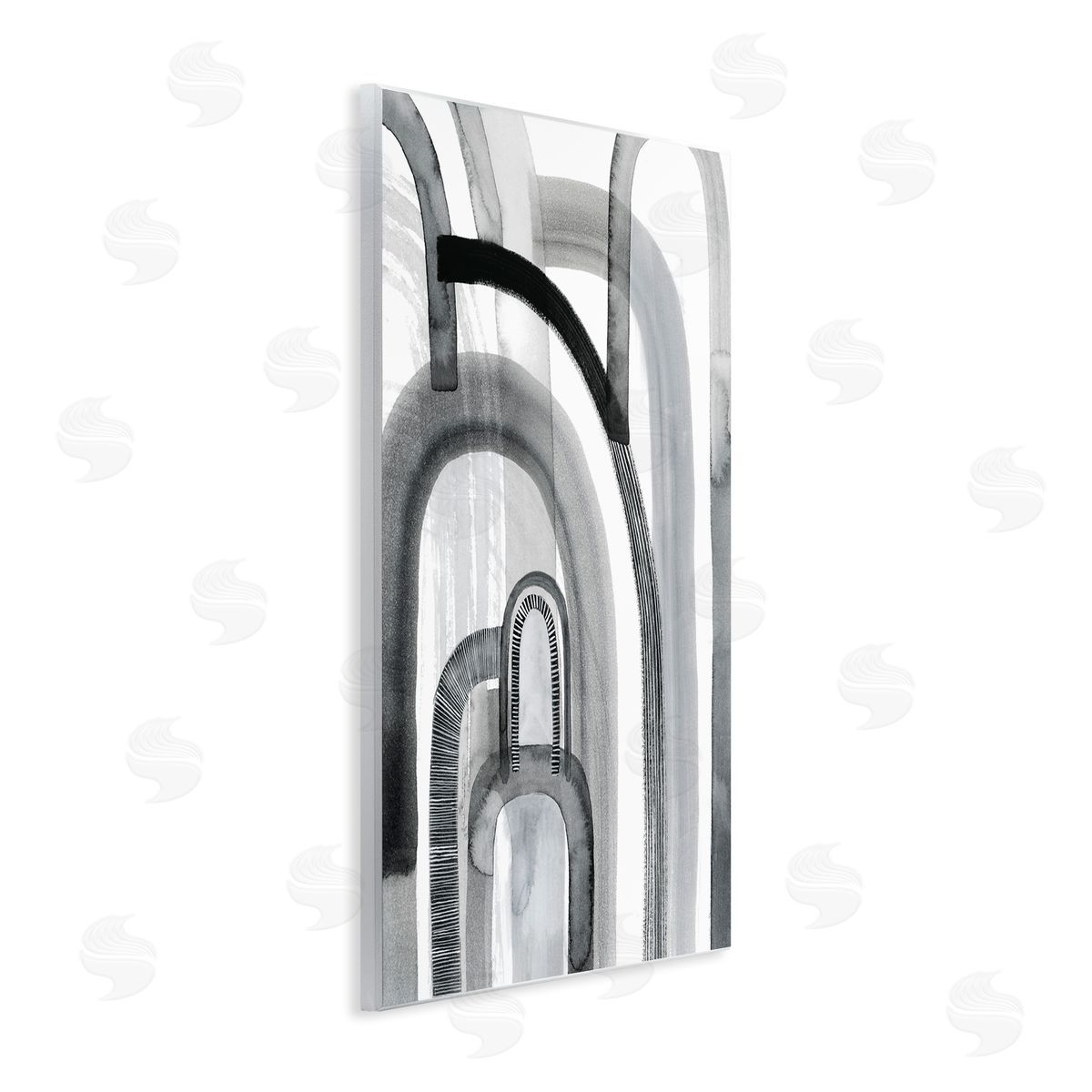 Grace Popp Abstract Opaque Arches Black Grey White