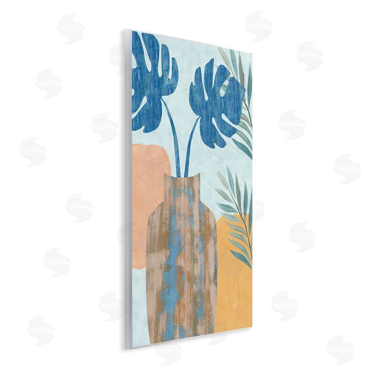 Flora Kouta Tropical Monstera Western Abstract Orange Blue