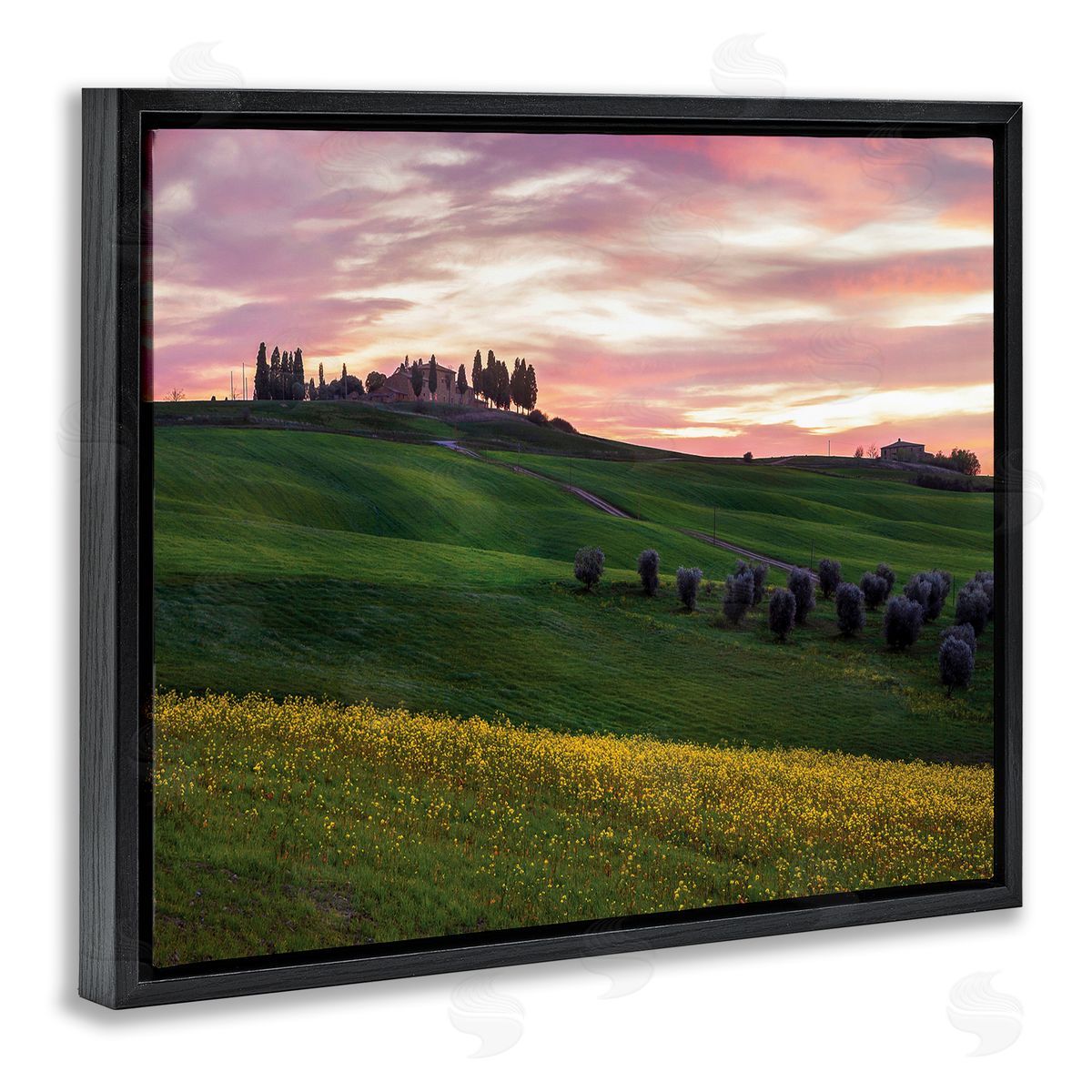 Dora Artemiadi Sunrise over Countryside Hills Yellow Floral Field