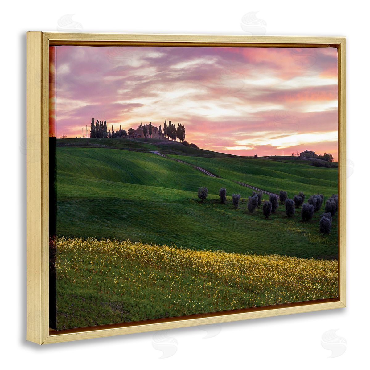 Dora Artemiadi Sunrise over Countryside Hills Yellow Floral Field