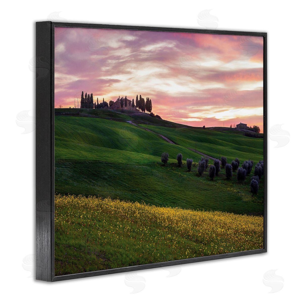 Dora Artemiadi Sunrise over Countryside Hills Yellow Floral Field