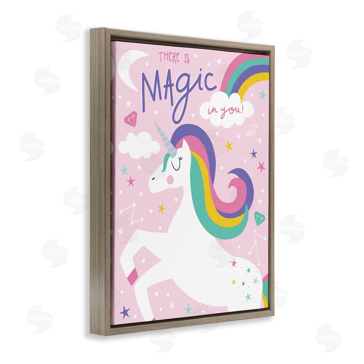 Angela Nickeas There's Magic In You Phrase Pink Rainbow Unicorn